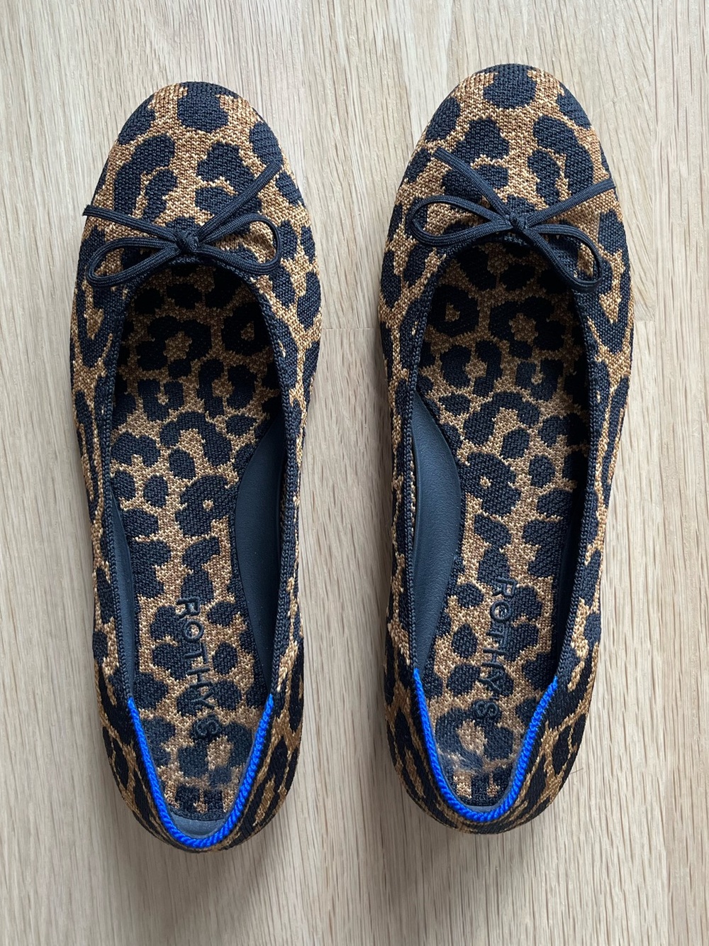 ROTHY’S Leopard Print Women’s Ballet Flats - Black & Brown - Size 8